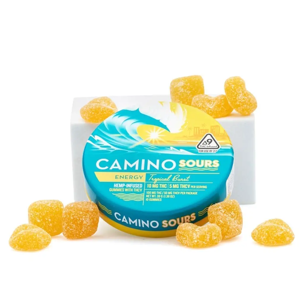 Camino Sours Delta 9 THC and THCv Energy Gummies – Tropical Burst