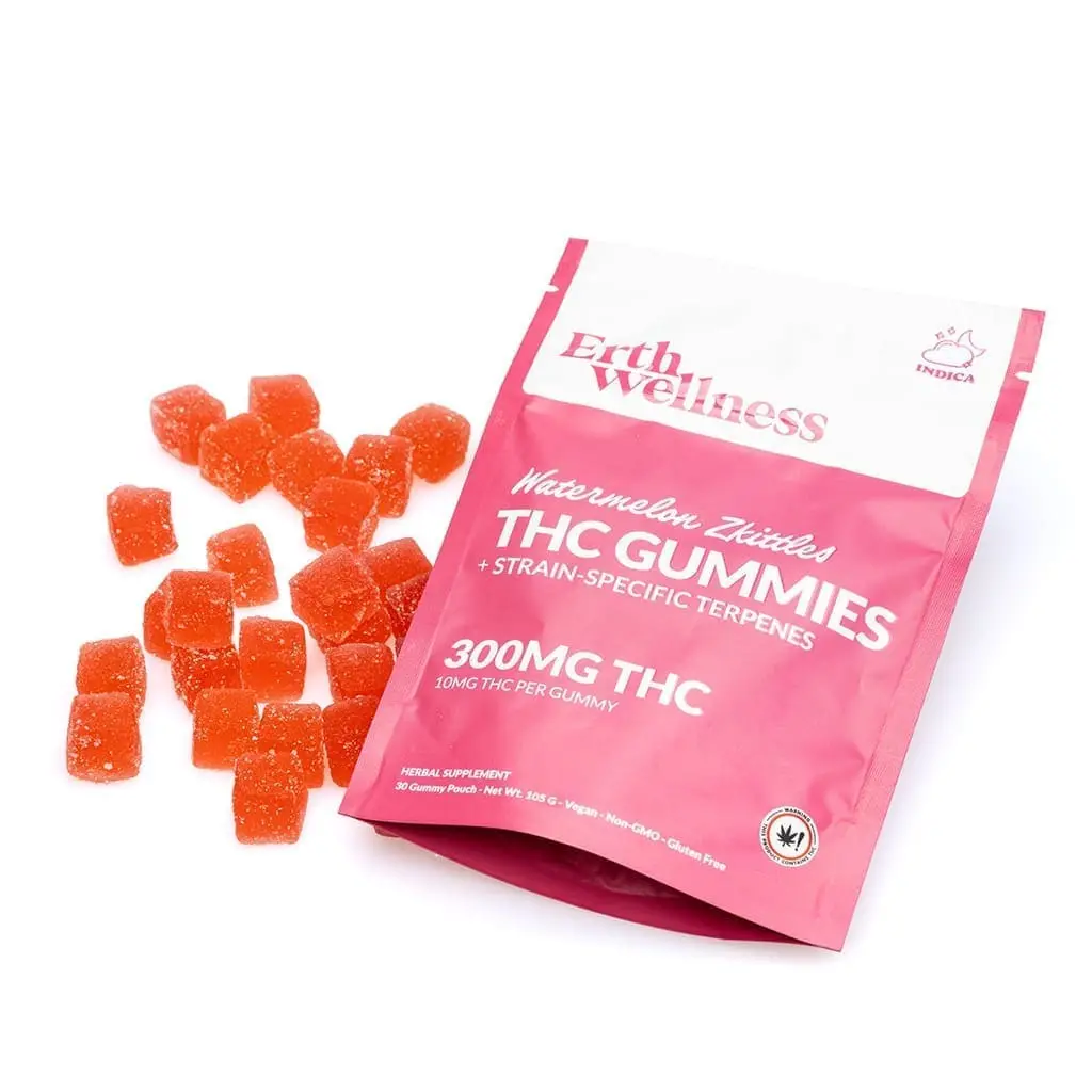 Erth Wellness Delta 9 THC Gummies – Watermelon Zkittlez