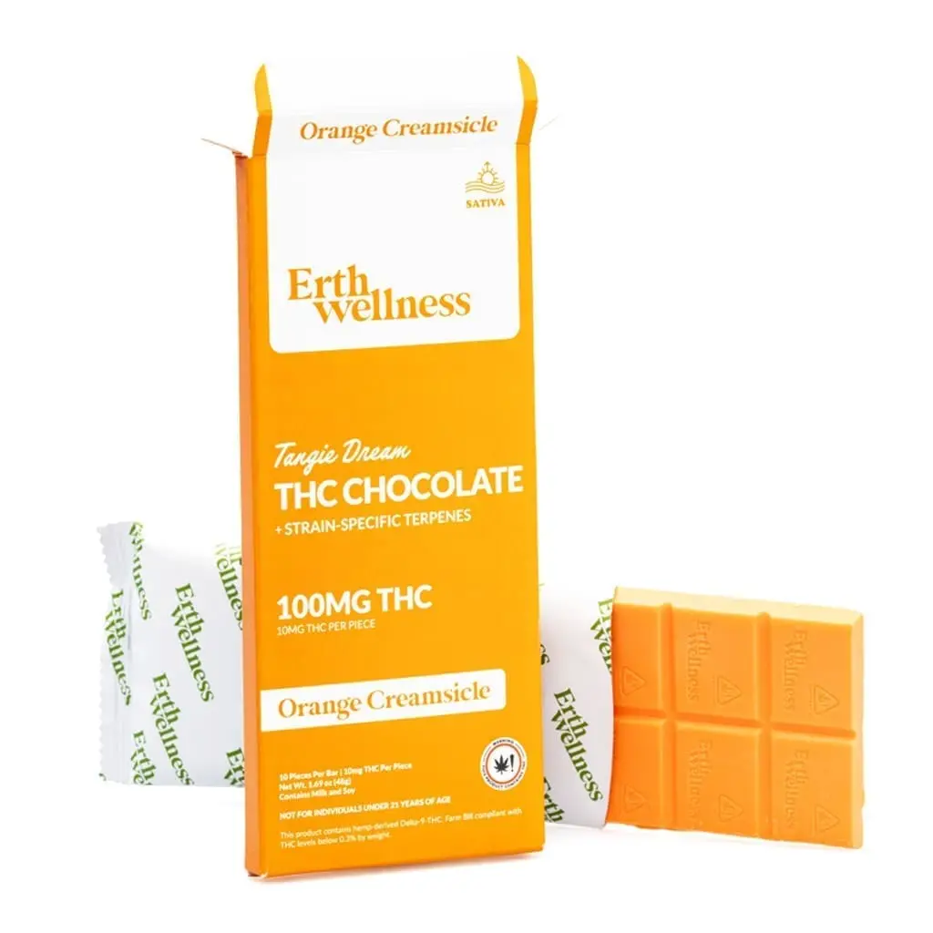 Erth Wellness Delta 9 THC Live Resin Chocolate Bar – Tangie Dream Sativa