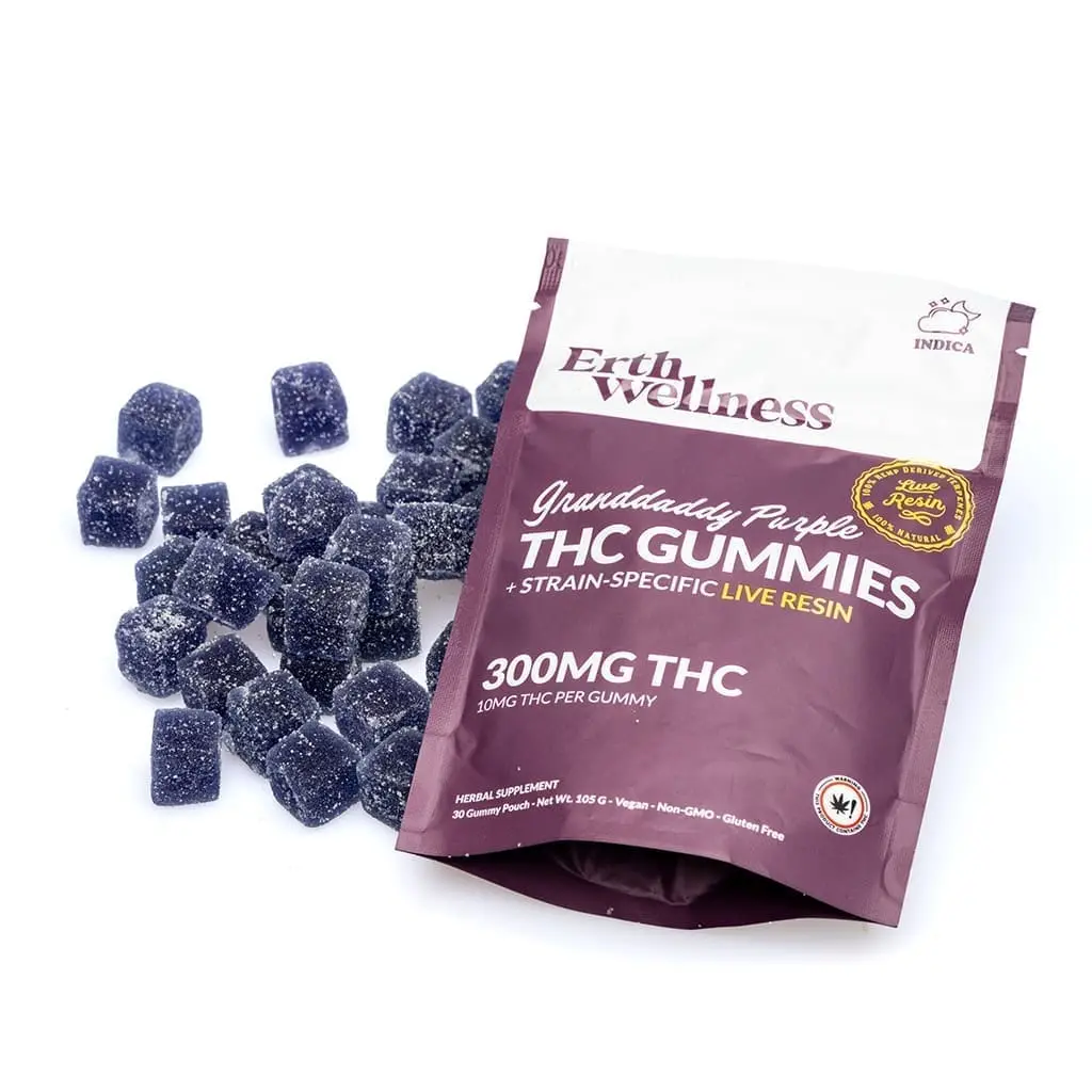 Erth Wellness Delta 9 THC Live Resin Gummies – Granddaddy Purple