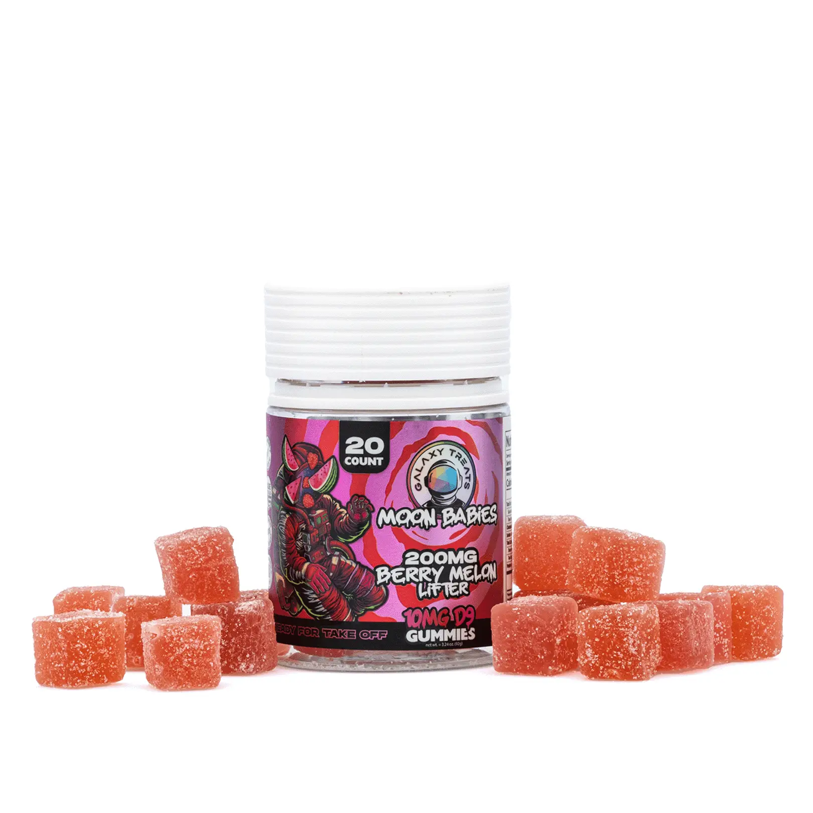 Galaxy Treats Moon Babies Delta 9 THC Gummies – Berry Melon Lifter (200 mg Total Delta 9 THC + 200 mg Total CBD)
