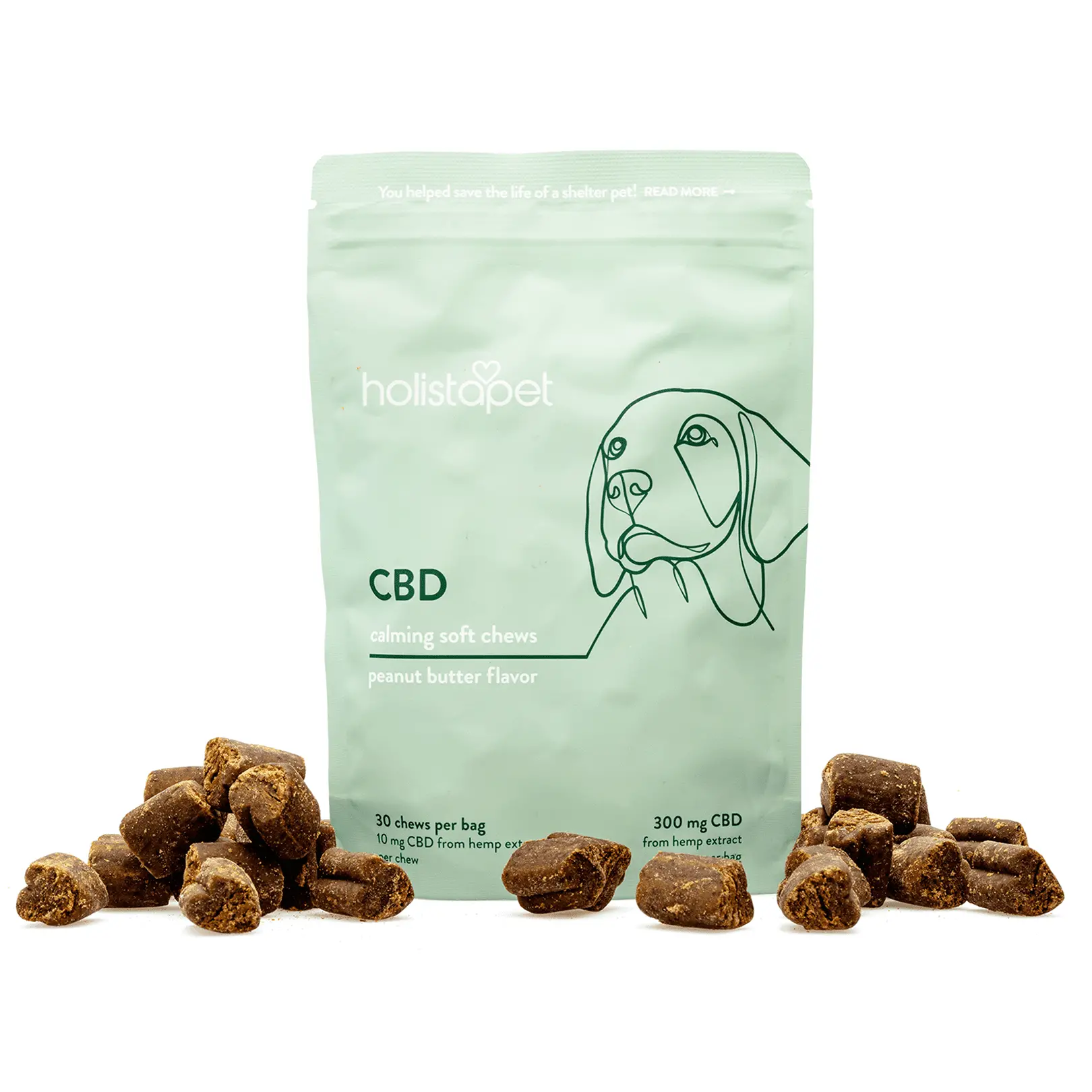 HolistaPet CBD Calming Soft Chews for Dogs (300 mg Total CBD)