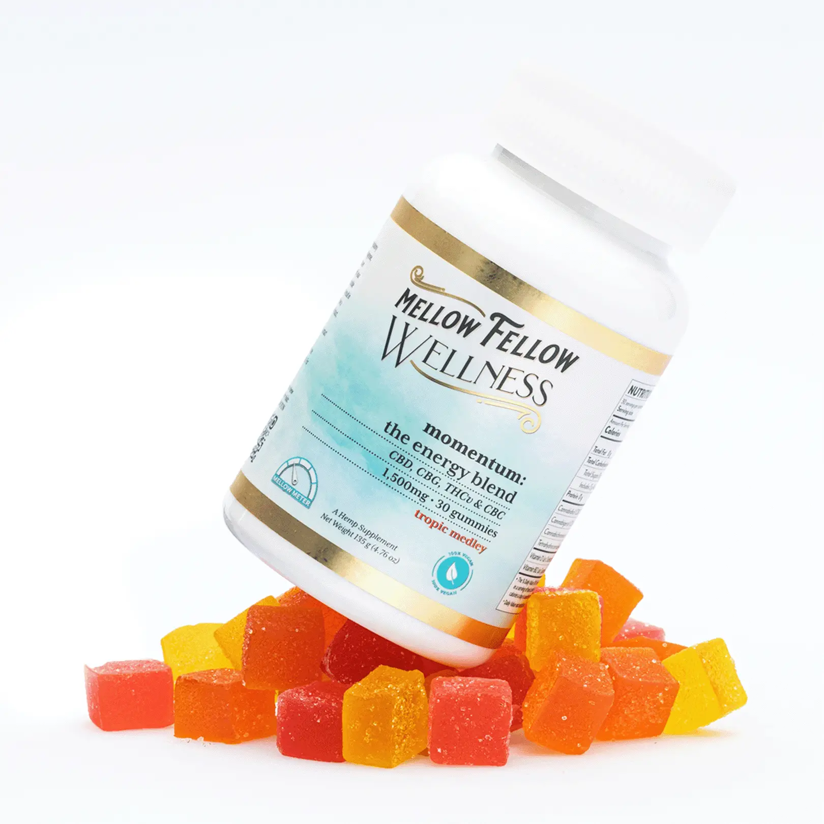 Mellow Fellow Wellness Gummies – Energy Blend – Tropic Medley (1500 mg Total Cannabinoids)