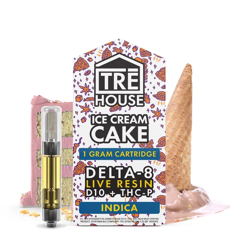Tre House Live Resin Delta 8 Ice Cream Cake 1g Carts