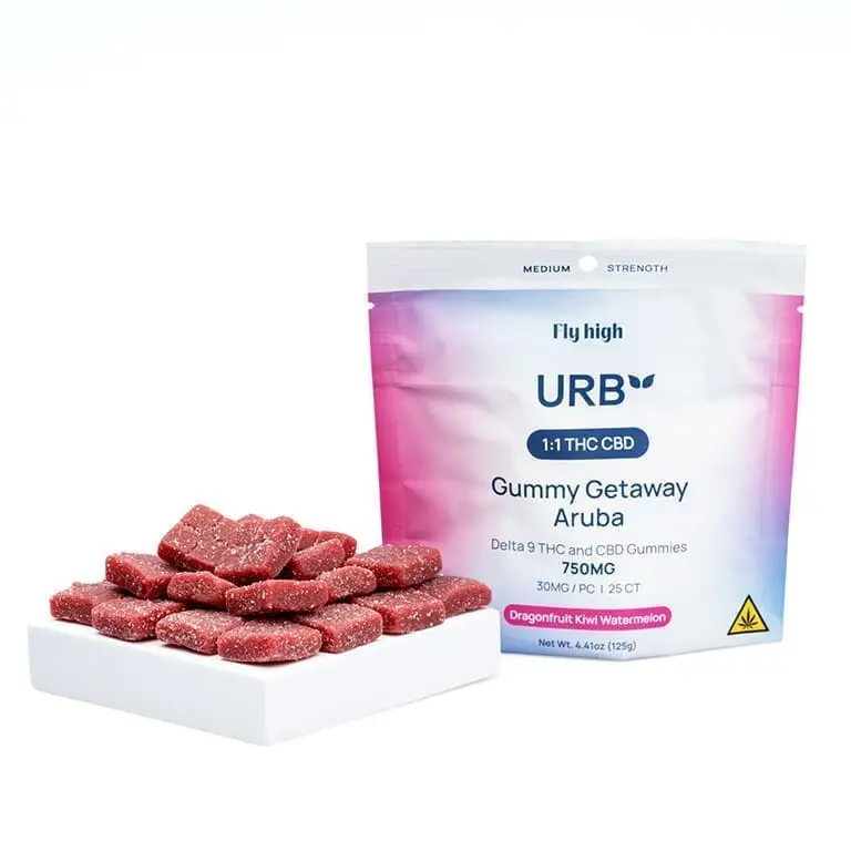 Urb Delta 9 and CBD Gummies – Dragonfruit Kiwi Watermelon